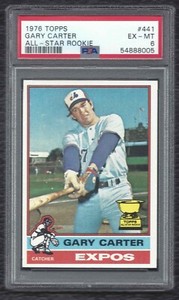 1976 Topps Gary Carter Vintage Baseball 2nd Card #441 Montreal Expos PSA 6 EX-MT