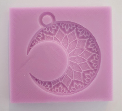 MANDALA MOND ANHÄNGER SILIKONFORM FÜR HARZ, TON, CAKE TOPPERS & MEHR