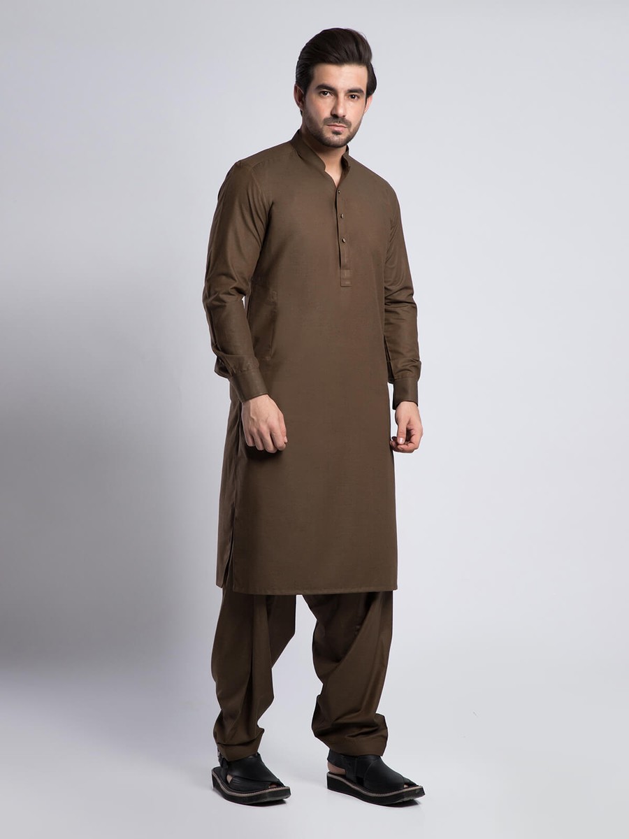brown eid dress Brown Fit And Flare Maternity Midi Dress – PinkBlush main image 1