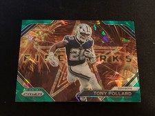 2023 Prizm Green Cracked Ice Prizm Fireworks Tony Pollard #F-15 Cowboys Titans