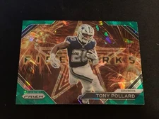 2023 Prizm Green Cracked Ice Prizm Fireworks Tony Pollard #F-15 Cowboys Titans
