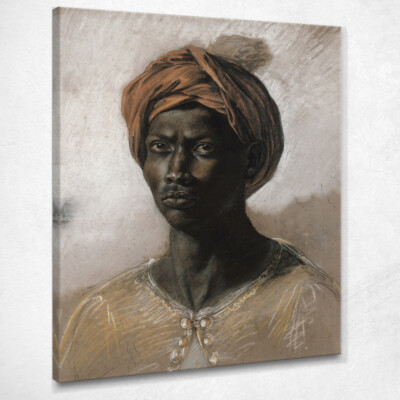 Portrait eines Türken mit Turban Eugène Delacroix, edx93 Gemälde auf Sie gedruckt