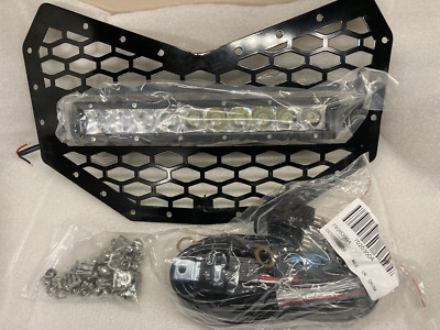 WeiSen Black UTV Mesh Grille 11'' LED Lightbar for 2017-2024 Can-Am Maverick X3