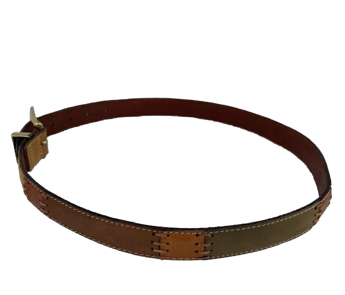 Fossil Leather Belt Suede Multicolor Patchwork VT… - image 6
