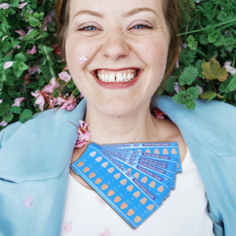 50 Pcs Tooth Color Chart Paper Teeth Shade Guide Contrast Card