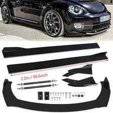 For Volkswagen/ Front Bumper Lip Chin Spoiler Splitter Body Kit+Side Skirt