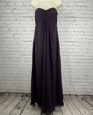 Bill Levkoff Purple Strapless Zipped Empire Maxi Dress Gown Lined Size 6
