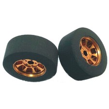 NEW H R Racing HR1131 Nascar Front Gold Narrow Wheel with Foam Tire 2 1:24