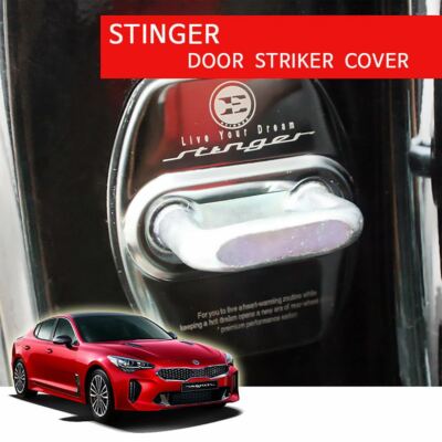 New Stainless Steel Stinger Door Striker Cover 4pcs for Kia Stinger 17-22 SILVER