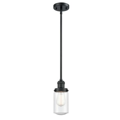 Innovations 314 Dover 1 Light Stem Mini Pendant, M Black/Seedy - 201S-BK-G314