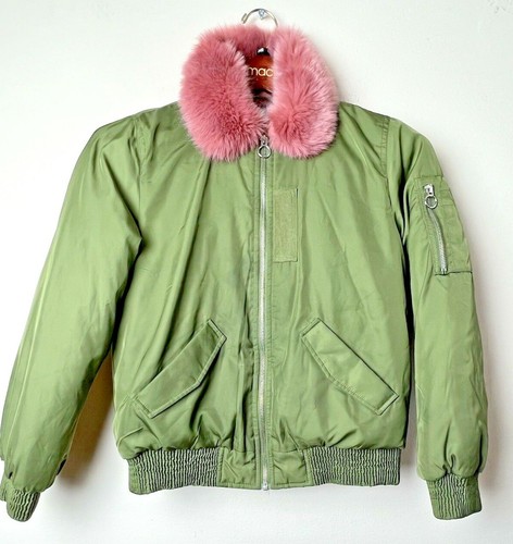 Zara Girls Olive Bomber Jacket w/Faux 