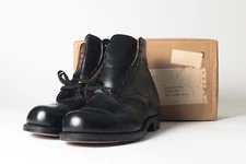 NOS DEADSTOCK 50's MASON CHIPPEWA CAP TOE BLACK LEATHER WORK WEAR BOOTS USA 9.5