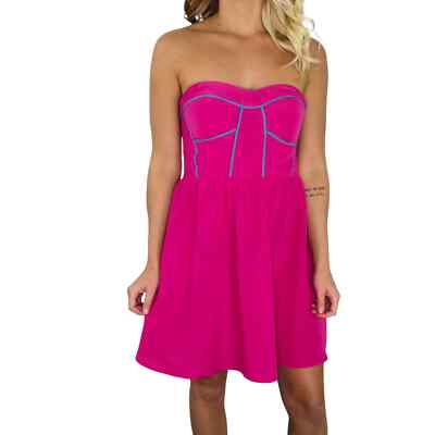 G21 Y2k Hot Pink Strapless Corset Mini Dress Medium Barbiecore | eBay