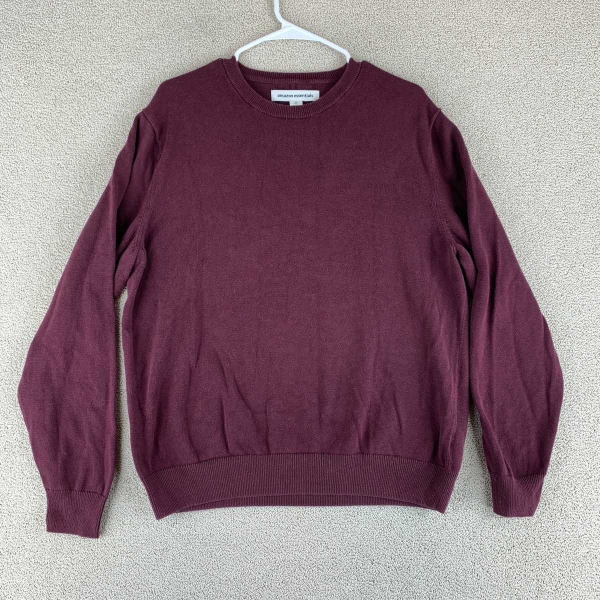 Amazon Essentials Pullover Knit Sweater Mens Large Marron Long