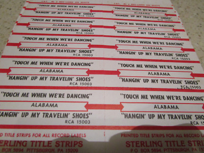 10 Vtg ALABAMA Touch Me When We're Dancing+ Jukebox FULL Title Strips Sheet