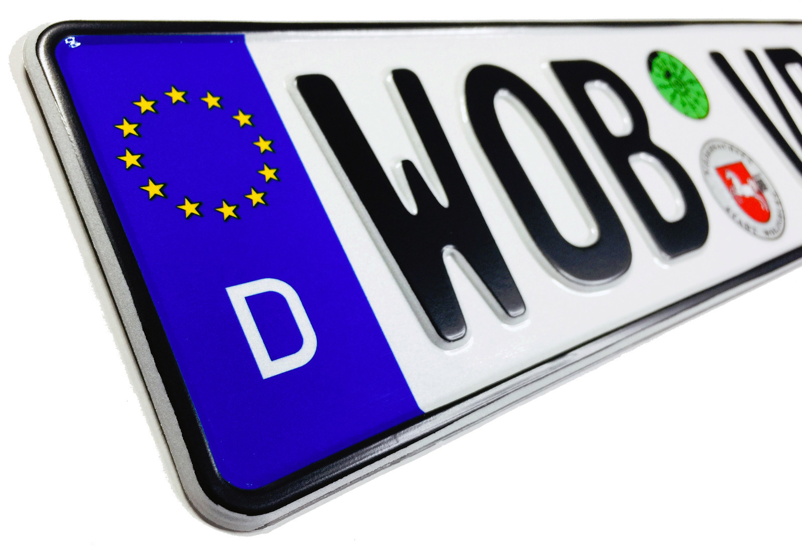 VW Wolfsburg Rear German License Plate (WOB) by Z Plates with Unique