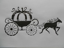 Schablone Pferd mit Kutsche  auf A4