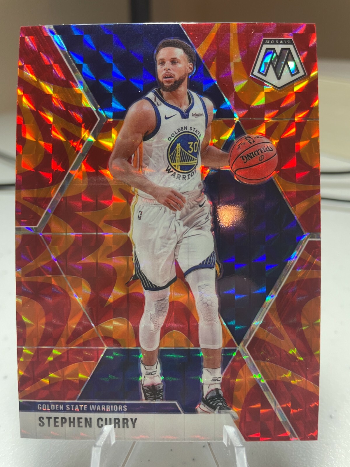 2019-20 Mosaic Stephen Curry Reactive Orange Prizm #70 Warriors Y571