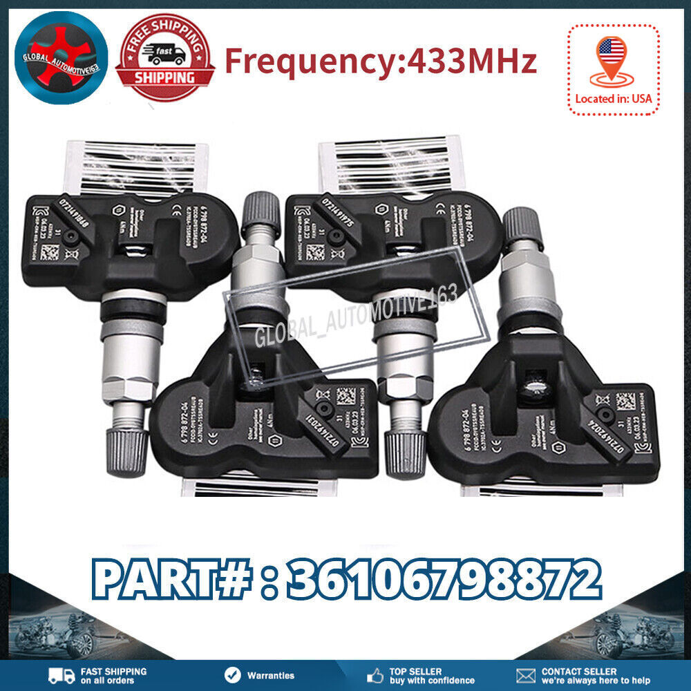NEW 4PCS 36106798872 433MHz For BMW MINI TPMS Tire Pressure Monitoring ...
