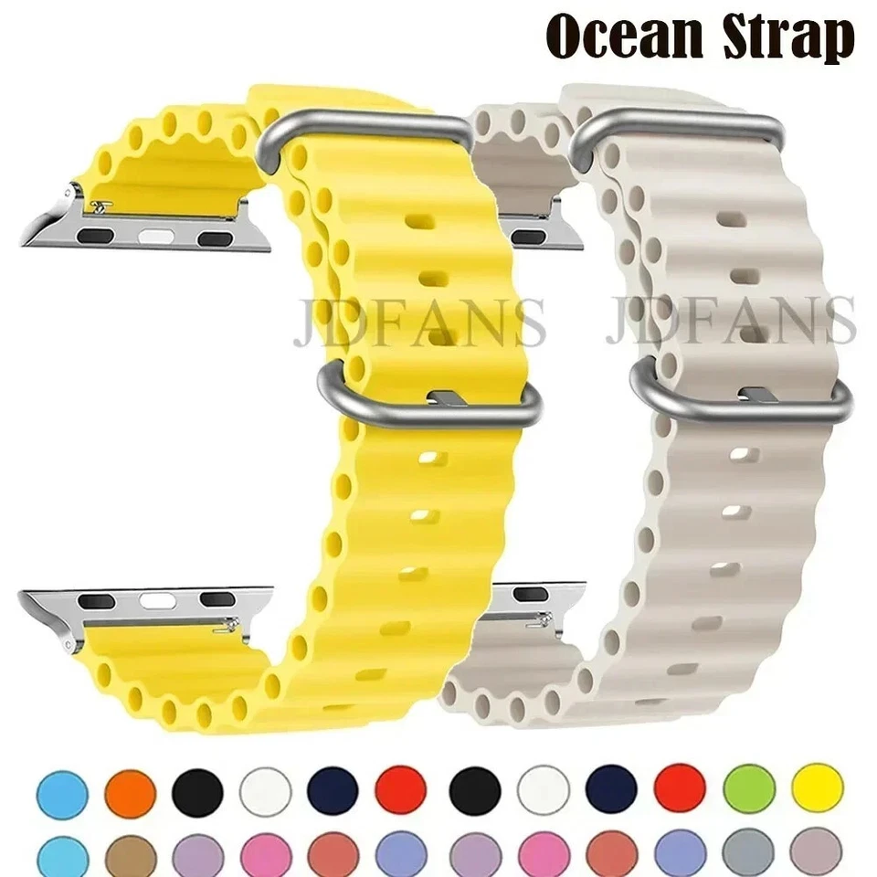 Bracelet pour Apple Watch Ultra Band, Original Ocean Belt, iWatch Series 9, 8, 7