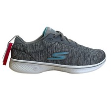 Skechers Women  s Gray  Blue Go Walk 4 Goga Max Sneakers Size 6.5 Wide - New