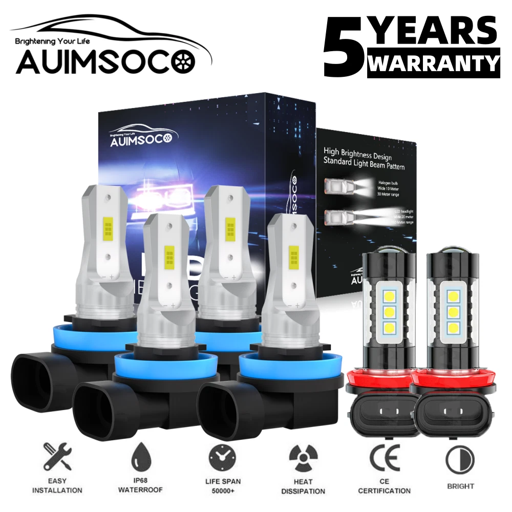 For 2007-2018 Nissan Altima Sedan 4-Door 6000K LED Headlight Fog Light Bulbs Kit