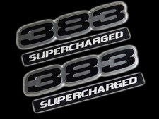2 383 Supercharged Engine Big Block Emblem Black Silver For Chrysler Dodge