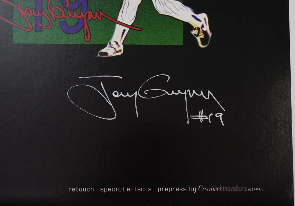 Tony Gwynn Signed 19.5x25.5 Hitman Poster BAS COA Padres SDSU Aztecs Autograph - Image 3 of 4