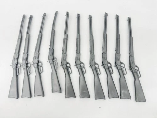 Lot of 10 Vintage Plastic Western Toy Lever Action Rifles Marx Tim-Mee Style