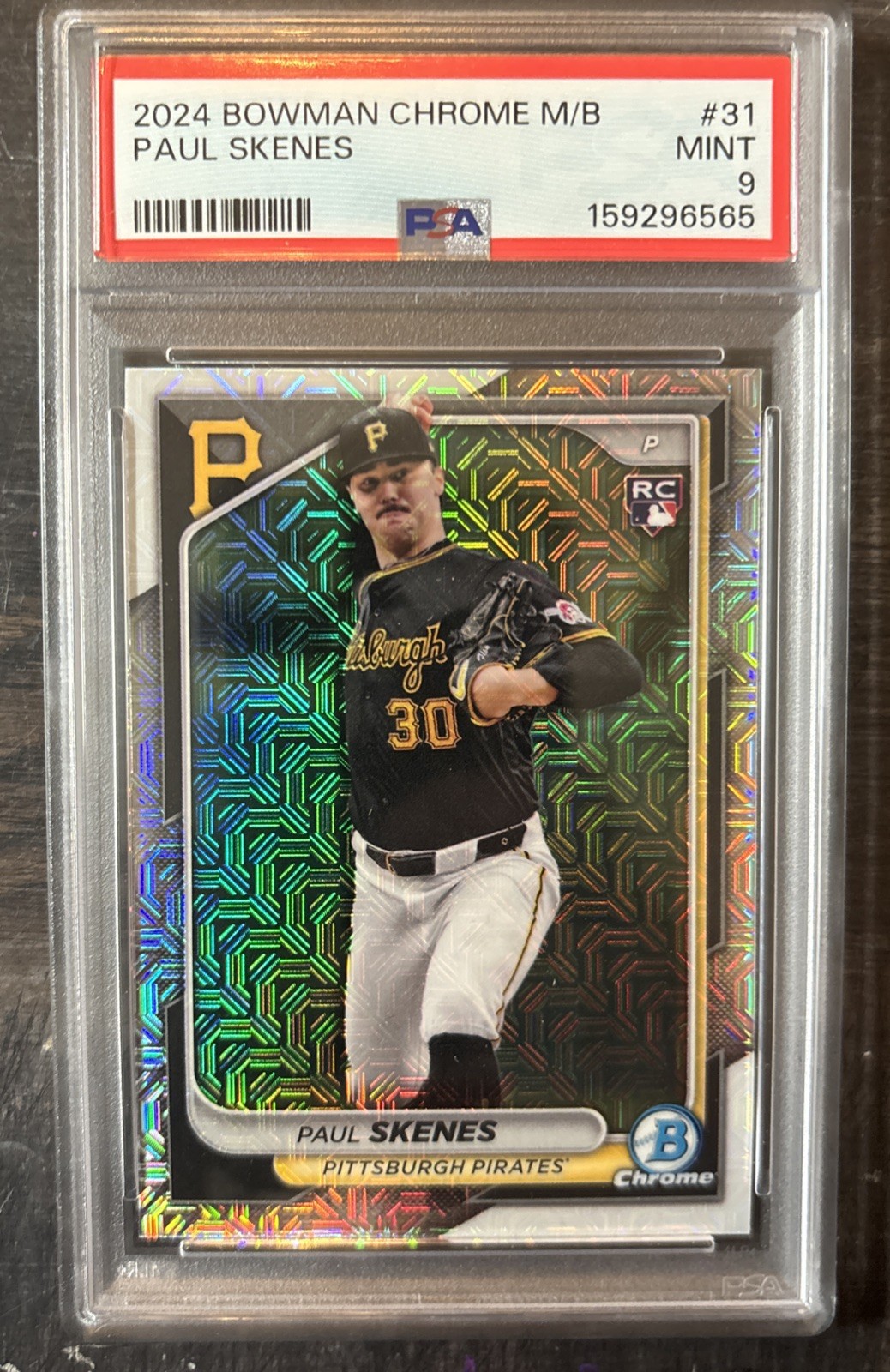 2024 Bowman Chrome Mega Paul Skenes Rookie RC #31 PSA 9 Mint view 1