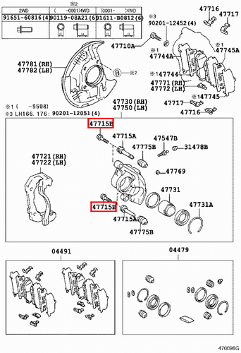 Genuine Pruis ZVW55 ZVW51 ZVW50 RAV4 ACA30 Front Disc Brake Caliper Bolt x2 - Picture 6 of 20