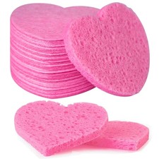50-Count Compressed Facial Sponges for 50 Count Pack of 1 , 50- Pack Pink