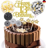 Tortendeko Geburstagstorte Happy Birthday Kuchendeko Schwarz Tortendeko 13
