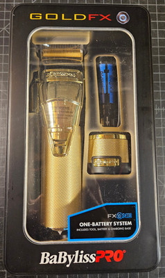 BaByliss PRO FXONE FX899G GoldFX Clipper w/ Battery & Charging Dock NEW!