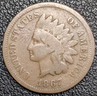 1867 Indian Head Copper Cent 1C - BETTER DATE - Old Glory C&C Weekly 1c Auction!