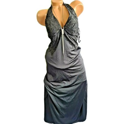 Laura Scott Kleid Abendkleid Gr.36 kurz Gr.18 schwarz mit Pailletten (434) NEU