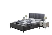 Bett Design Doppelbett Betten Polster Schlafzimmer MöBel Hotel Bettrahmen Grau