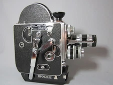 EARLY BOLEX NON REFLEX 16MM MOVIE CAMERA, MEYER TRIOPLAN C-MOUNT LENSES