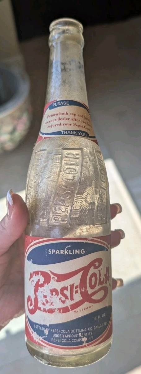 Rare 1942 Paper Label Pepsi Cola Double Dot Bottle Raised