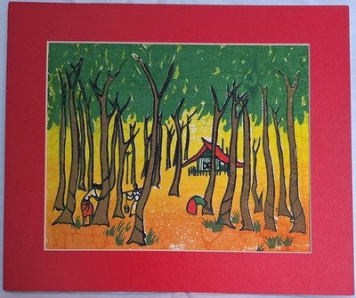 Cloth Art African Scene Folk, Ladies Women 11x13