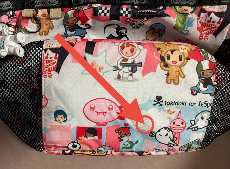 Tokidoki Le Sportsac Mamma Mia Citta Rosa One Owner EUC Qee 2006 Pink White - Image 4 of 4