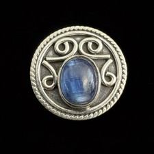 Sterling Silver and genuine Blue sapphire Gemstone ring