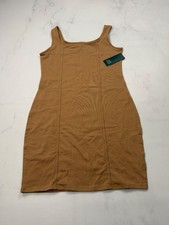 Wild Fable Tank Dress Tan Scoop Neck Stretchy Bodycon - Womens L