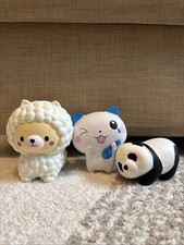 LOT OF 3 - Kawaii Squishies Panda Sheep Cat Slow Rising Stress Toys