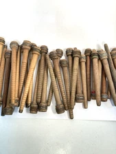 Wood Bobbins Spools Industrial Style Spindles 7 3/8", 8", and 8.75" Quill lot 30