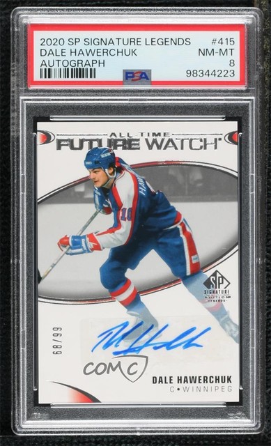 2020 SP Signature Edition Legends 68/99 Dale Hawerchuk #415 PSA 8 Auto HOF 18yf