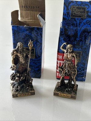 Studio Collection Veronese Design Artemis Poseidon Lot Of 2 3.5  Bronze Figures