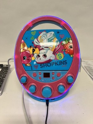 Shopkins Oval Flashing Light CD Karaoke Machine No Microphone