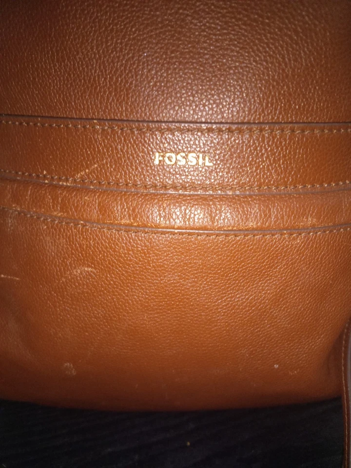 Fossil Sherri Backpack Brown Leather W/Key Pre-owned Tassel Zip - Image 3 of 4