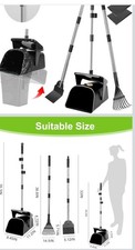 YGNNXRN Pooper Scooper Large Swivel Bin  Rake  Spade with 20 Waste Bags and